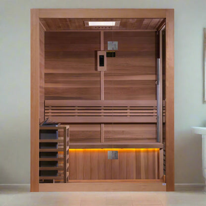Golden Designs Hanko 3-Person Traditional Indoor Sauna GDI-7202-01