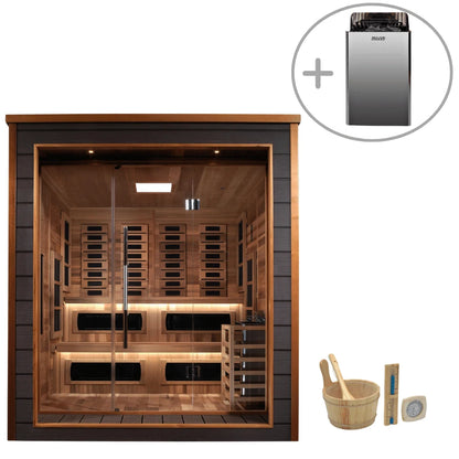 Golden Designs Karlstad 6-Person Hybrid Outdoor Sauna GDI-8226-01