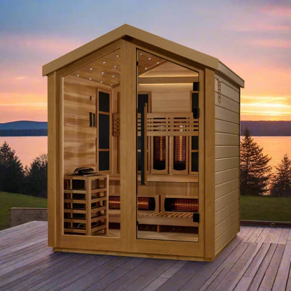 Golden Designs Loviisa 3-Person Hybrid Outdoor Sauna GDI-8523-01