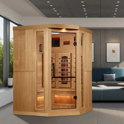 Golden Designs Reserve Edition 3-Person Corner Full Spectrum Indoor Infrared Sauna GDI-8035-03