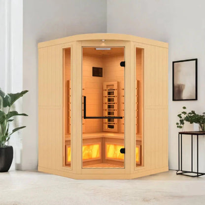 Golden Designs Reserve Edition 3-Person Corner Full Spectrum Indoor Infrared Sauna GDI-8035-03