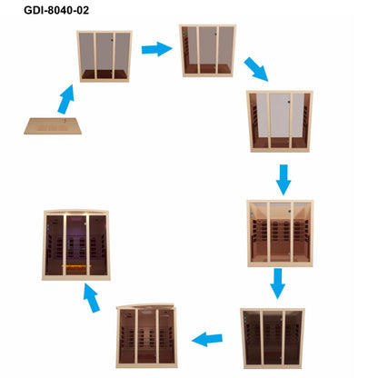 Golden Designs Reserve Edition 4-Person Full Spectrum Indoor Infrared Sauna GDI-8040-03