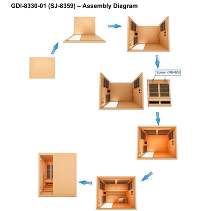 Golden Designs Soria 3-Person Hybrid Indoor Sauna GDI-8330-01
