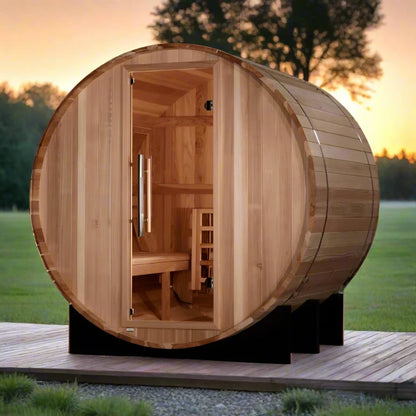 Golden Designs St. Moritz 2-4 Person Outdoor Barrel Sauna GDI-B002-01