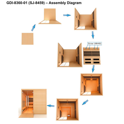 Golden Designs Toledo 6-Person Hybrid Indoor Sauna GDI-8360-01