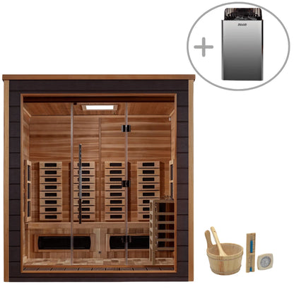 Golden Designs Visby 3-Person Hybrid Outdoor Sauna GDI-8223-01