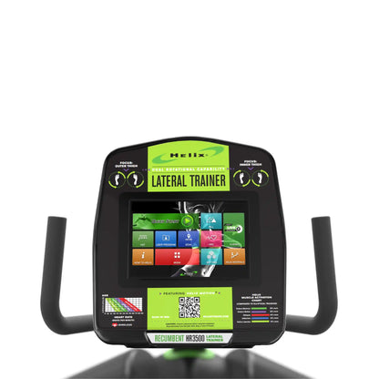 Helix Lateral Trainer exercise machine with digital display on a white background