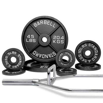 Barbell Standard Specialty Bar & Weight Set Bundle Builder