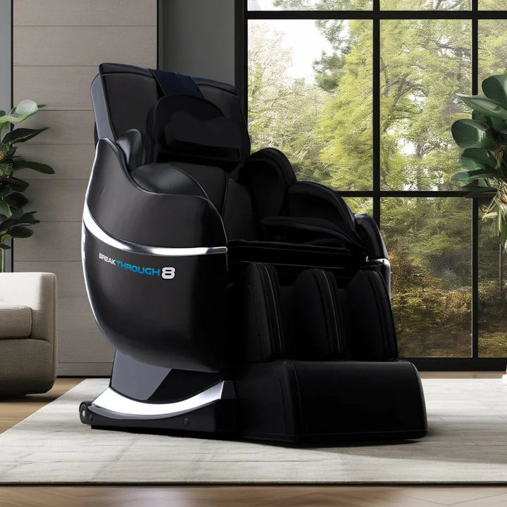 medical breakthrough 8 massage chair in a living room with windows in background