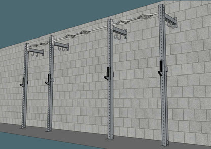 Muscle D Fitness TGrip Commercial 14' Low Profile Wall Mount Rig