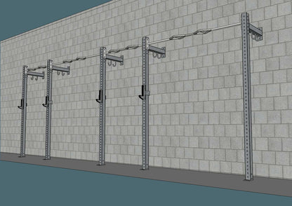 Muscle D Fitness TGrip Commercial 20' Low Profile Wall Mount Rig