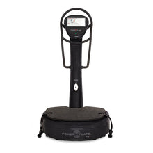 Power Plate my7 vibration training machine with a digital display and handlebar, designed for fitness and rehabilitation.