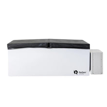 ReGen cold plunge tub with a sleek white design and black cover for optimal recovery and relaxation.
