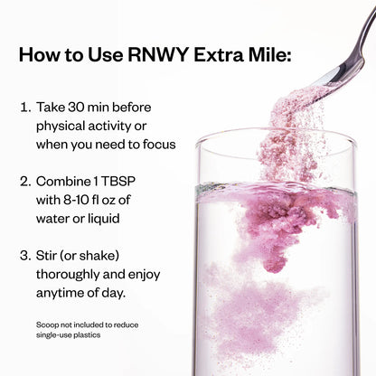 Pink powder supplement being stirred into a clear glass of water with a spoon, creating a light purple drink.