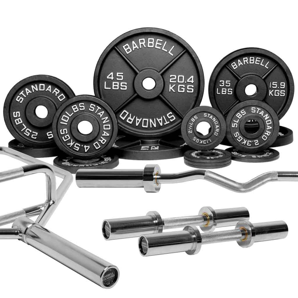 Barbell Standard Specialty Bar & Weight Set Bundle Builder