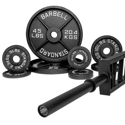 Barbell Standard Specialty Bar & Weight Set Bundle Builder