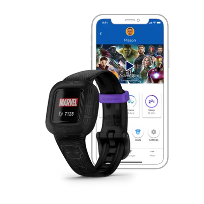 Marvel Black Panther vívofit jr. 3 – side profile of kids activity tracker