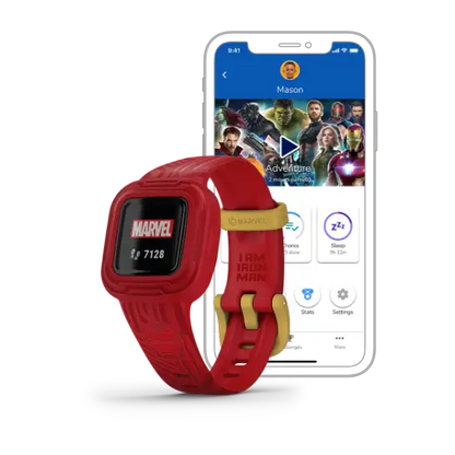 vívofit jr. 3 Iron Man kids fitness tracker – hero front angle