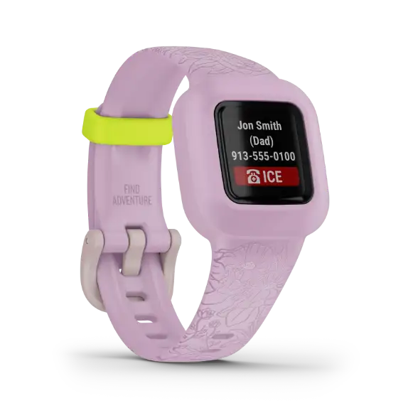 vívofit jr. 3 smartwatch for kids – Lilac Floral design, hero product image