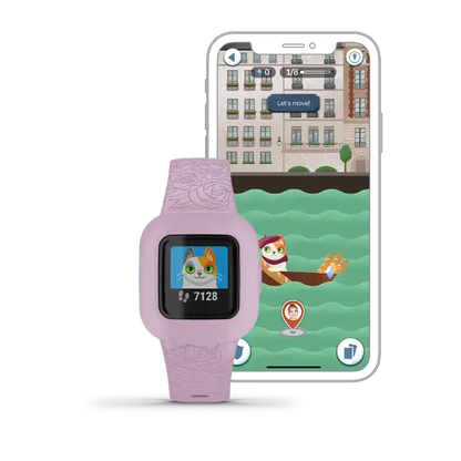 Garmin vívofit jr. 3 Lilac Floral – close shot of clasp and rear strap