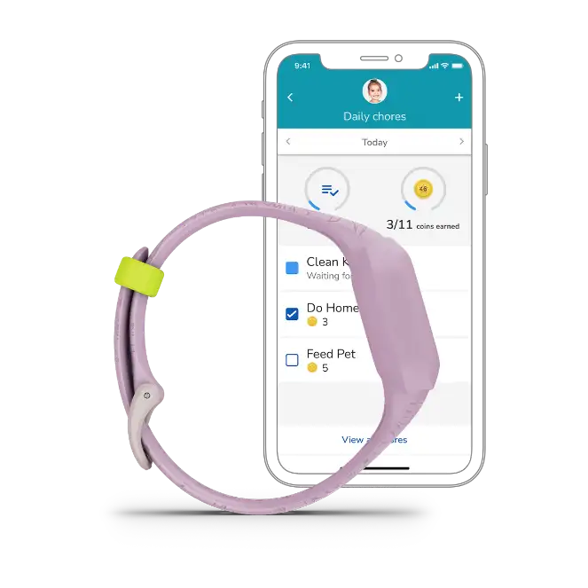 Lilac Floral vívofit jr. 3 – side profile highlighting floral silicone band