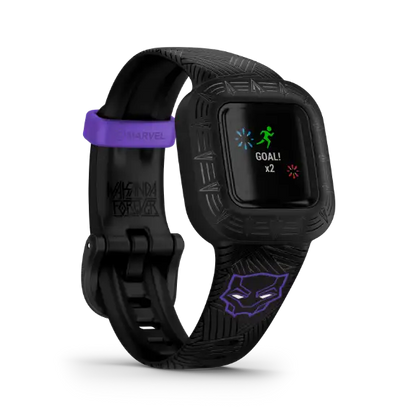 Black Panther Special Edition vívofit jr. 3 – side profile showing strap detail