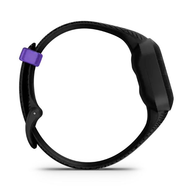 Black Panther vívofit jr. 3 – rear view highlighting Marvel logo and buckle