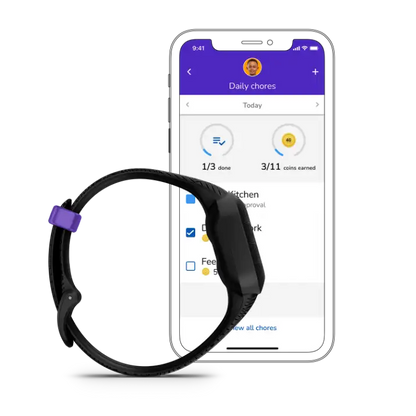 Garmin vívofit jr. 3 Black Panther – strap laid flat showing full graphic